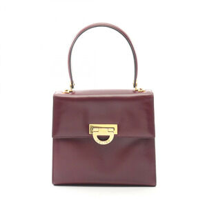 Celine handbag leather Burgundy Red